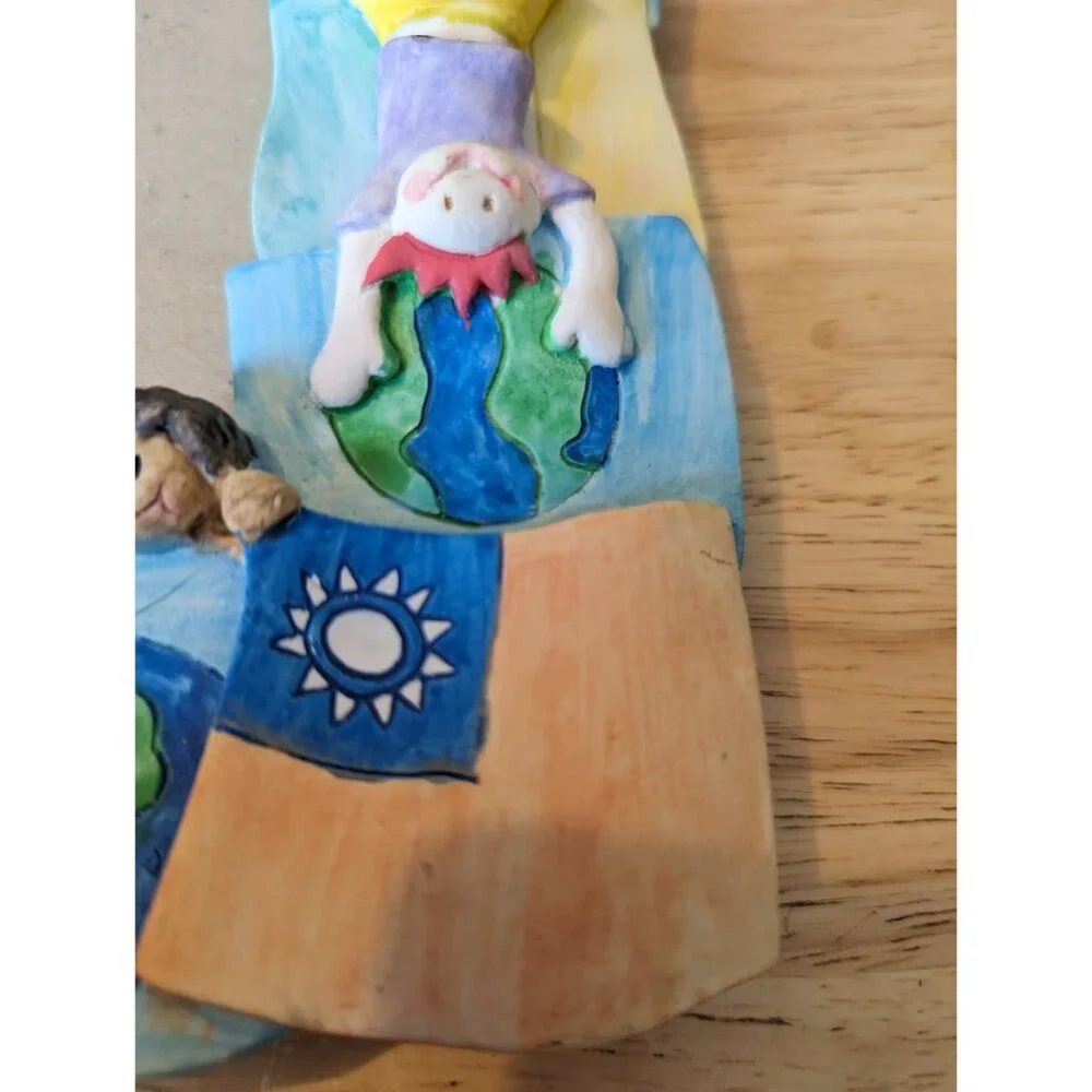 1994 HB Group BB Burnes 3x5 ceramic frame childern of the world flags cartoonish